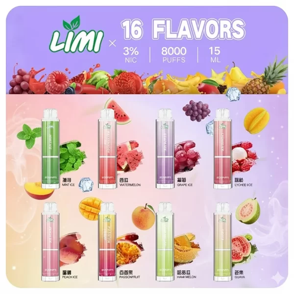 LIMI-8000口-發光一次性拋棄式電子煙-台灣現貨 LIMI-8000口-發光一次性拋棄式電子煙-台灣現貨